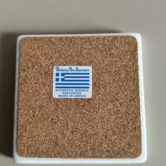 Greek Marble Coaster with Geographic Design - Picture 4 of 7